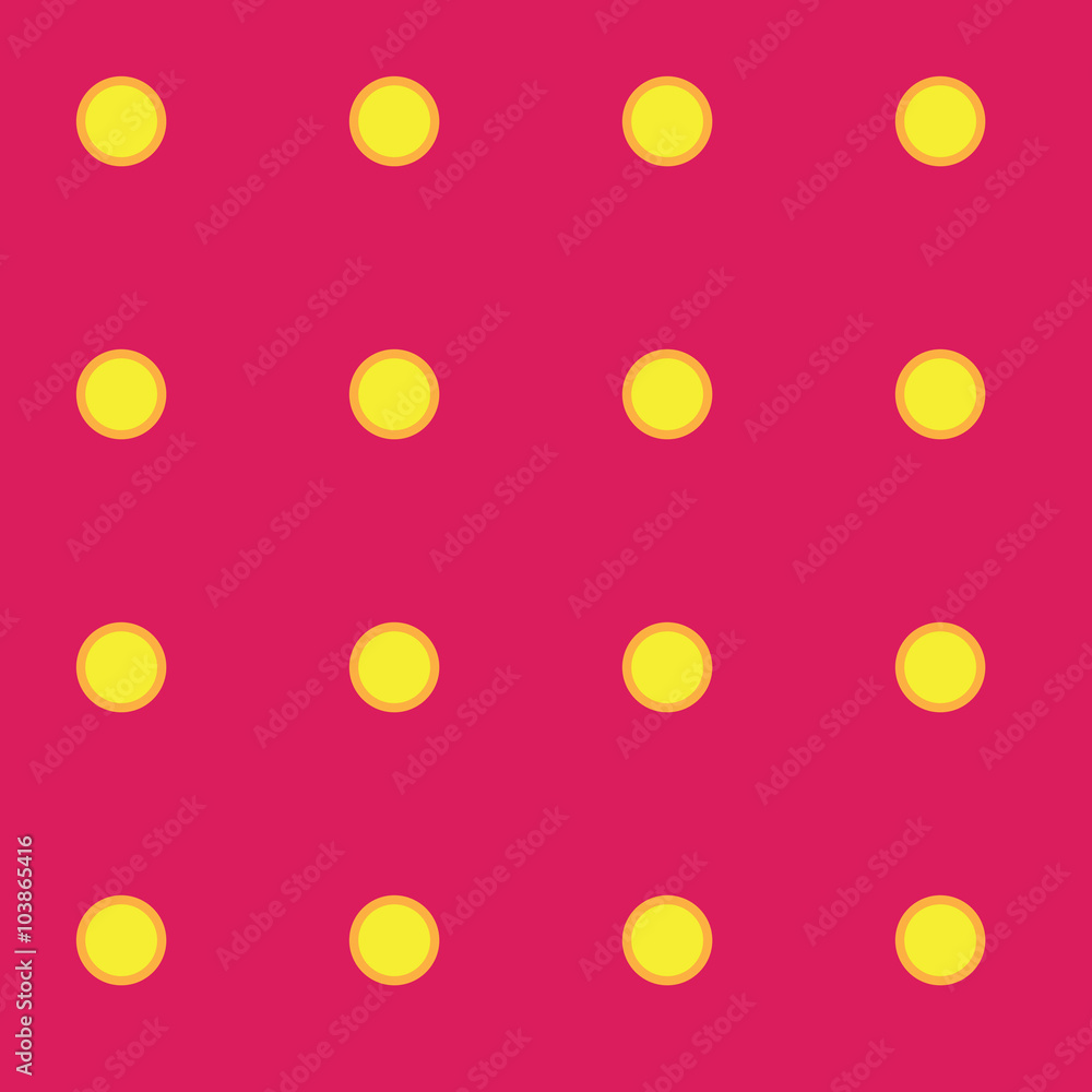 Seamless vector pattern. yellow polka dots on a pink background Seamless vector pattern. yellow polka dots on a pink background