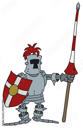 Funny knight / Hand drawing, vector illustration