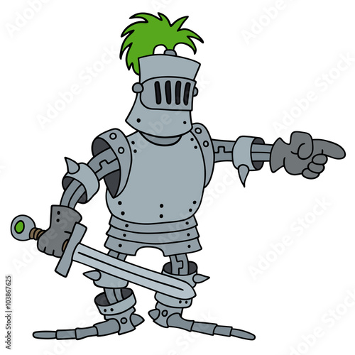 Funny knight / Hand drawing, vector illustration