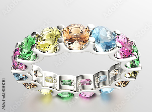 Fototapeta Naklejka Na Ścianę i Meble -  Ring with diamond. Sign of love. Fashion jewelry background