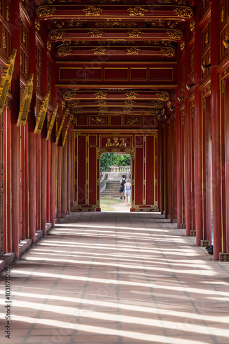 Walkway in Imperial Royal Palace of Nguyen dynasty in Hue