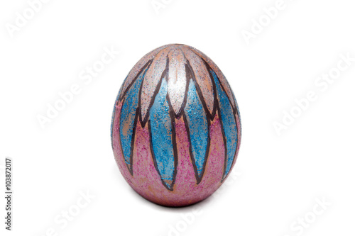 Colorful Easter egg isolated on white.