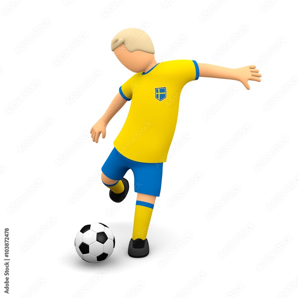 Schwedische Fußballer mit starke Schlag