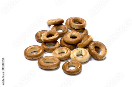 bagels with poppy on a white background