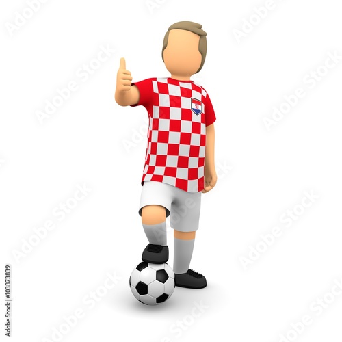 Kroatische Fußballer mit Daumen hoch