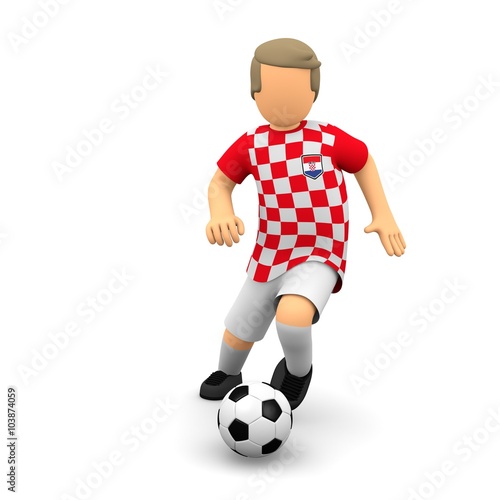 Kroatische Fußballer passt den Ball © Dimitri Wittmann