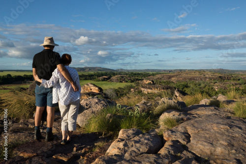Couple enjoying the view at Ubirr, Kakadu, Australia