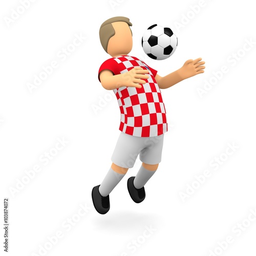 Kroatische Fußballer fängt den Ball