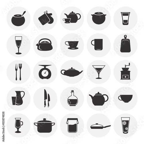 Set of twenty five kitchen icons