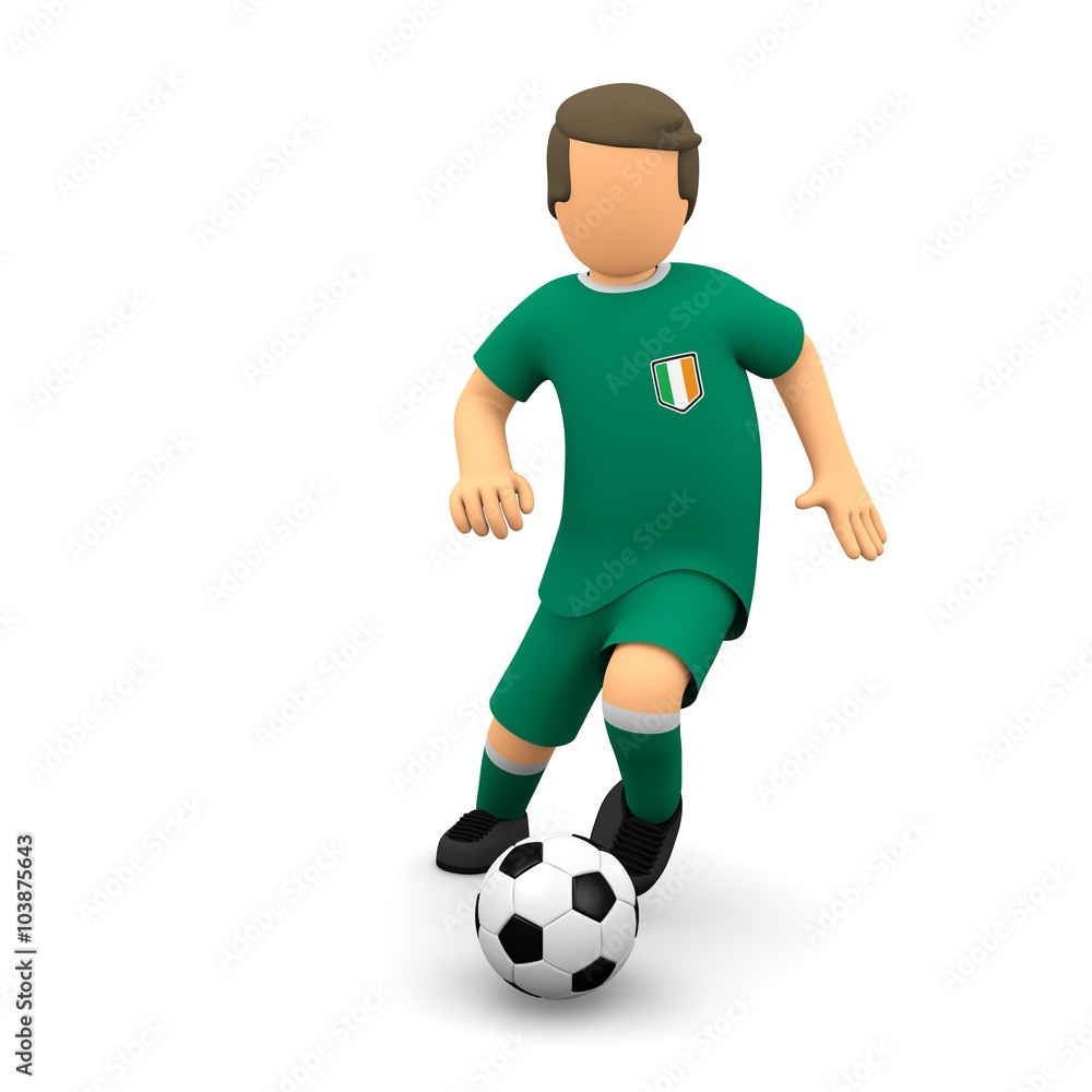 Irische Fußballer läuft mit dem ball