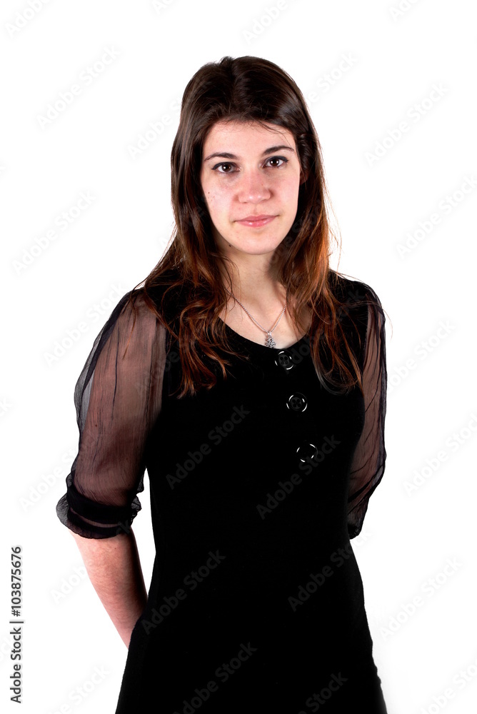 Studio shot of a young lady on white background Studio shot of a young lady on white background