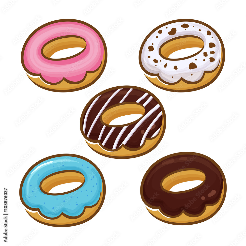 Vector Illustration of Donuts in Different Flavor Vector Illustration of Donuts in Different Flavor
