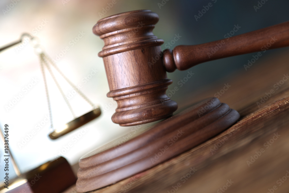 Law theme, mallet of judge, wooden gavel, books Law theme, mallet of judge, wooden gavel, books