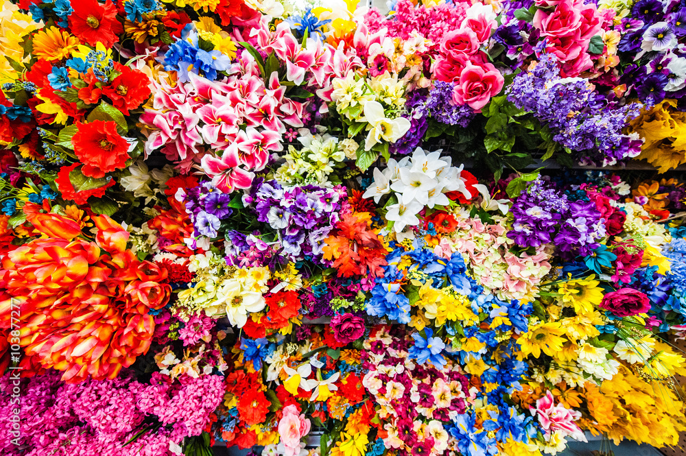 たくさんの造花 たくさんの造花
