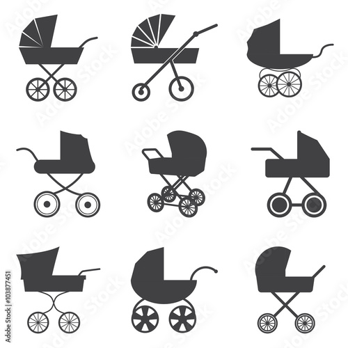 Baby stroller icons