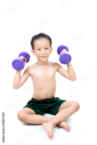 Man arm and dumbbell