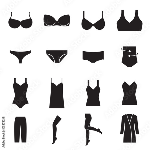 Set of underwear icons. Lingerie icons. Vector illustration