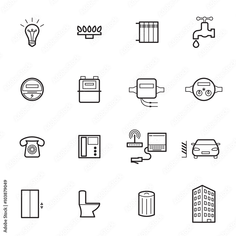 Utilities icons. Vector illustration