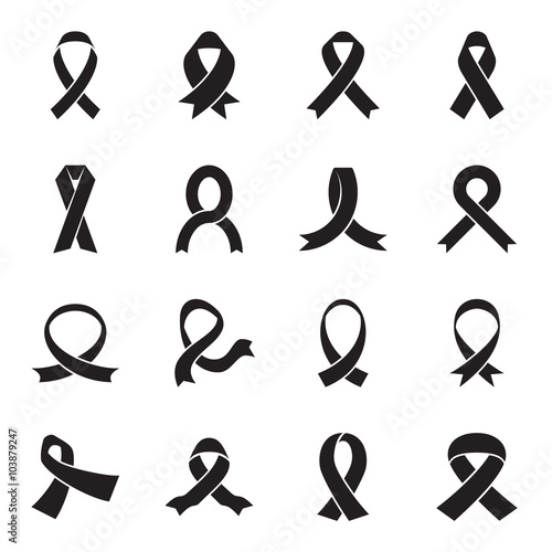 Awareness ribbon icons. Vector illustration