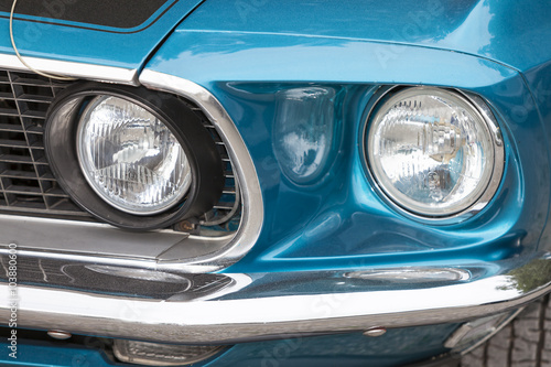 American vintage car, close-u