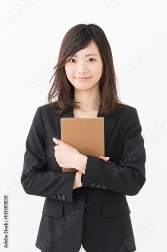 portrait of asian businesswoman isolated on white background