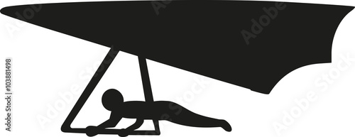 Hand glider silhouette