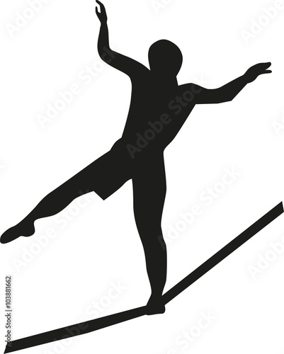 Slackline silhouette