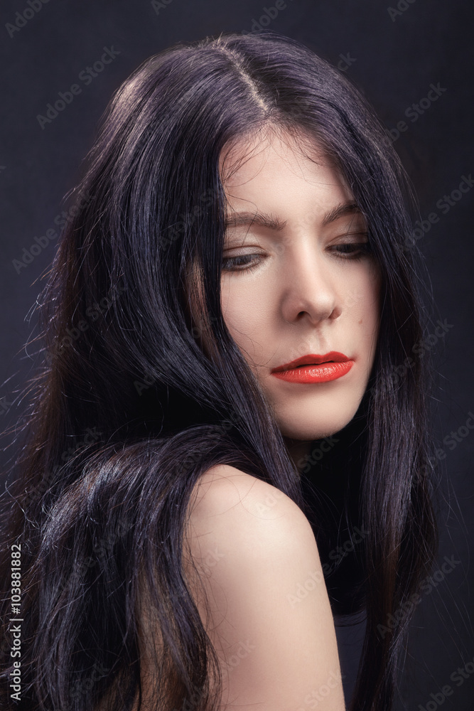 Fototapeta premium long black hair