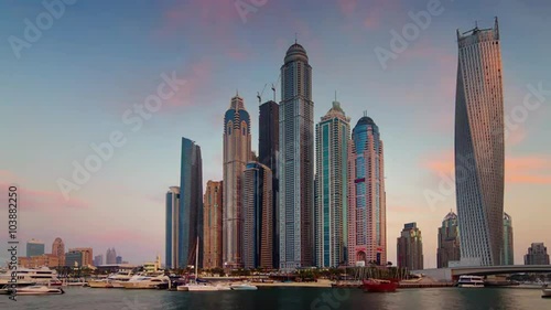 Wallpaper Mural sunset till night light dubai marina famous panorama 4k time lapse uae
 Torontodigital.ca