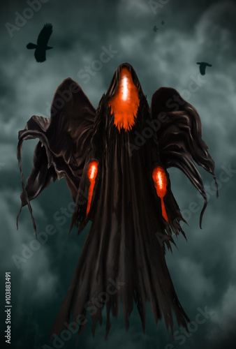 Photography Grim Reaper style digital painting.