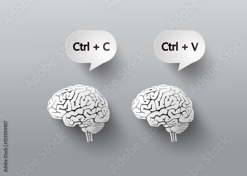 Copy & Paste Brain Humor Concept
