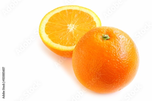 Navel Orange on White Background