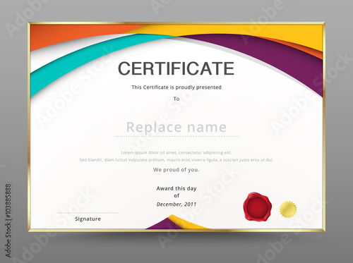 Modern certificate appreciation template. diploma design. vector