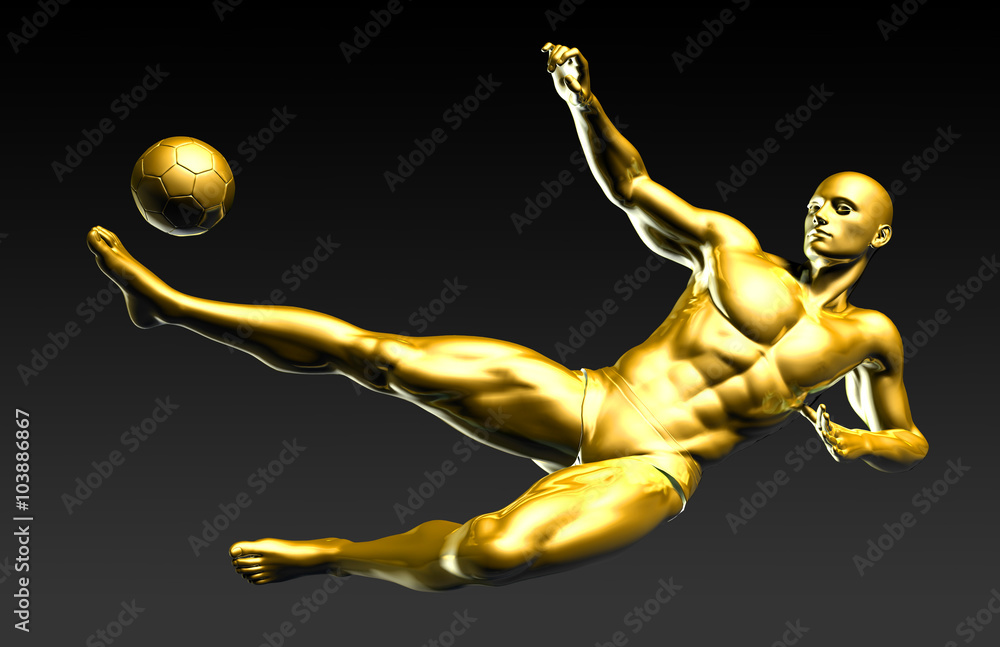 Football Player Scoring a Winning Goal Football Player Scoring a Winning Goal