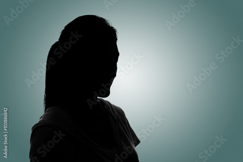 Silhouette woman portrait