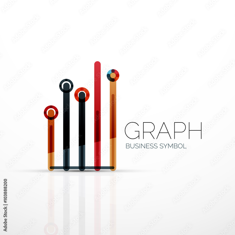 Abstract logo idea, linear chart or graph business icon. Creative vector logotype design template Abstract logo idea, linear chart or graph business icon. Creative vector logotype design template