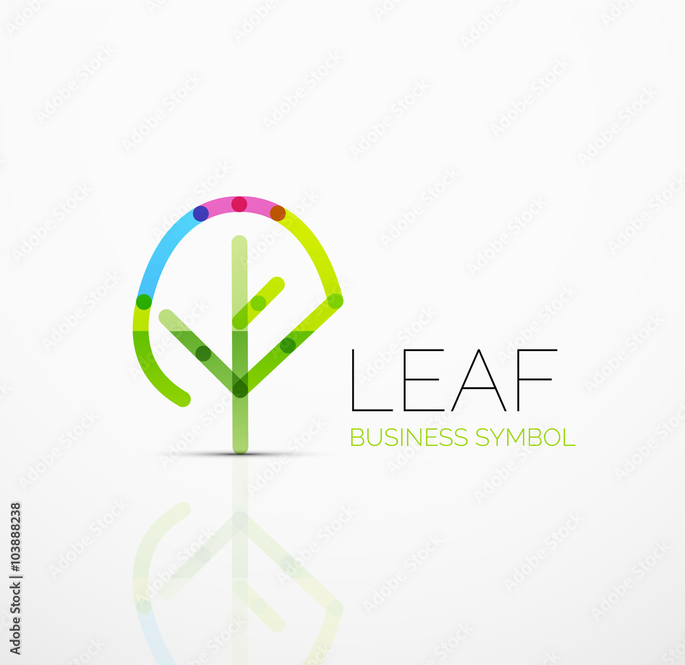 Vector abstract logo idea, eco leaf, nature plant, green concept business icon. Creative logotype design template Vector abstract logo idea, eco leaf, nature plant, green concept business icon. Creative logotype design template