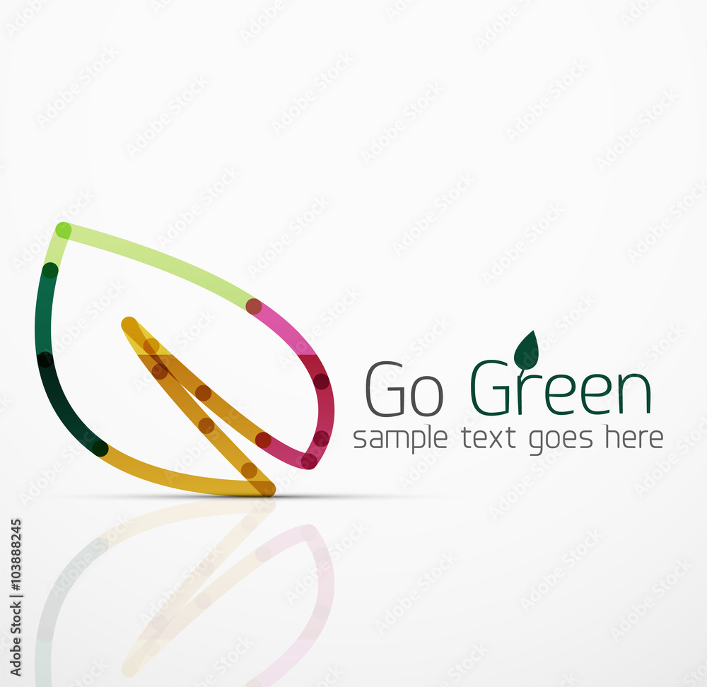 Obraz premium Vector abstract logo idea, eco leaf, nature plant, green concept business icon. Creative logotype design template