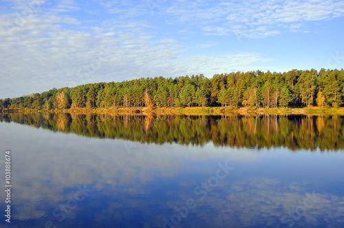 Russia. A quiet autumn day on the lake