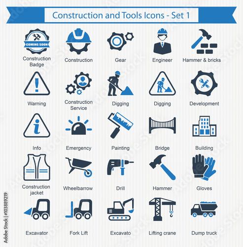 Construction and Tools Icons - Set 1