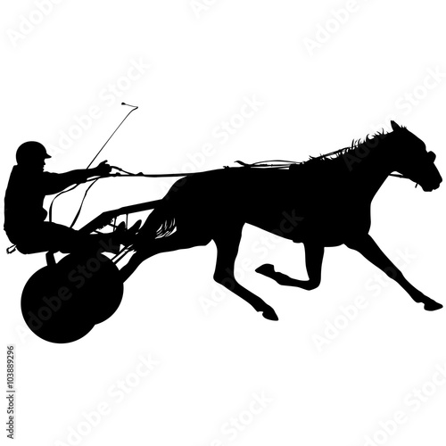 vector silhouette of horse and jockey