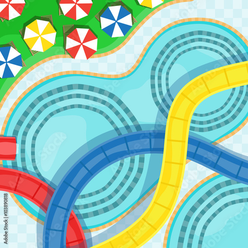 Water park vector illustration.