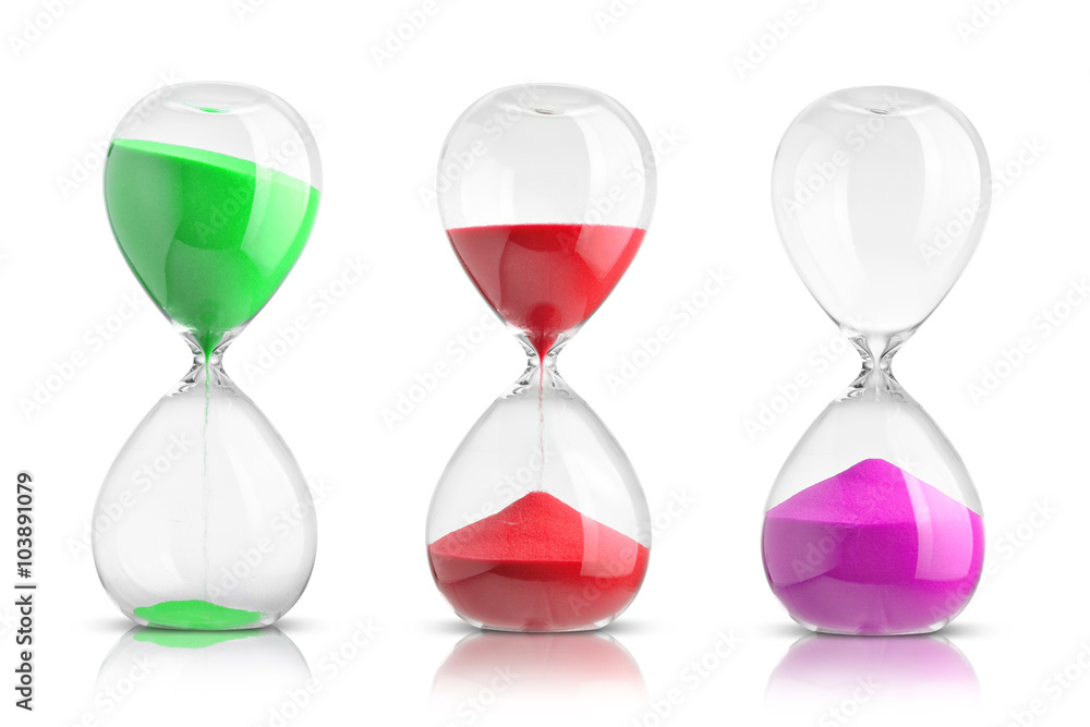 Collection of hourglasses isolated on white background Collection of hourglasses isolated on white background