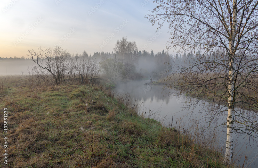 Spring landscape with river Spring landscape with river
