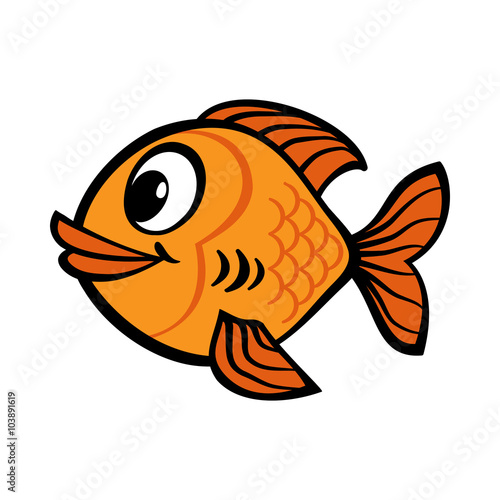 Fish cartoon vector icon