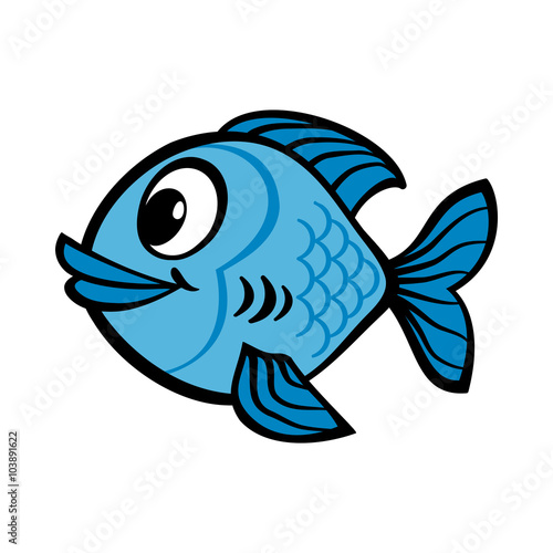 Fish cartoon vector icon