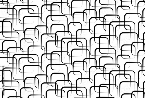 Abstract vector seamless white background of black squares. 