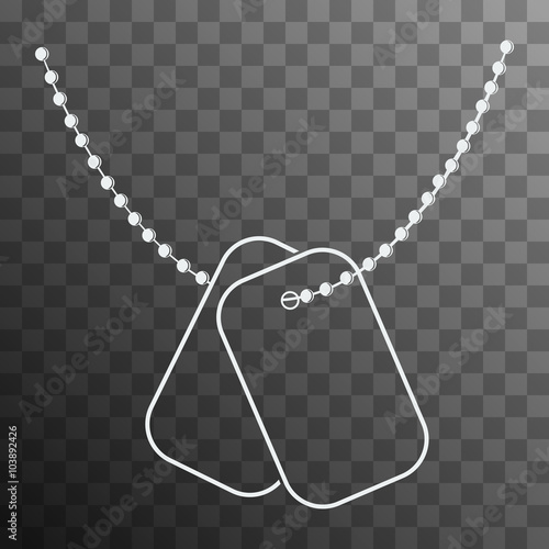 Dog Tags with Chain Vector Icon photo