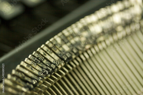 Hammer keys on an old type writer