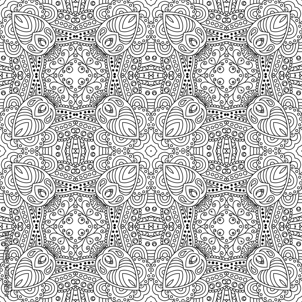 Obraz premium Black and white seamless pattern psychedelic.